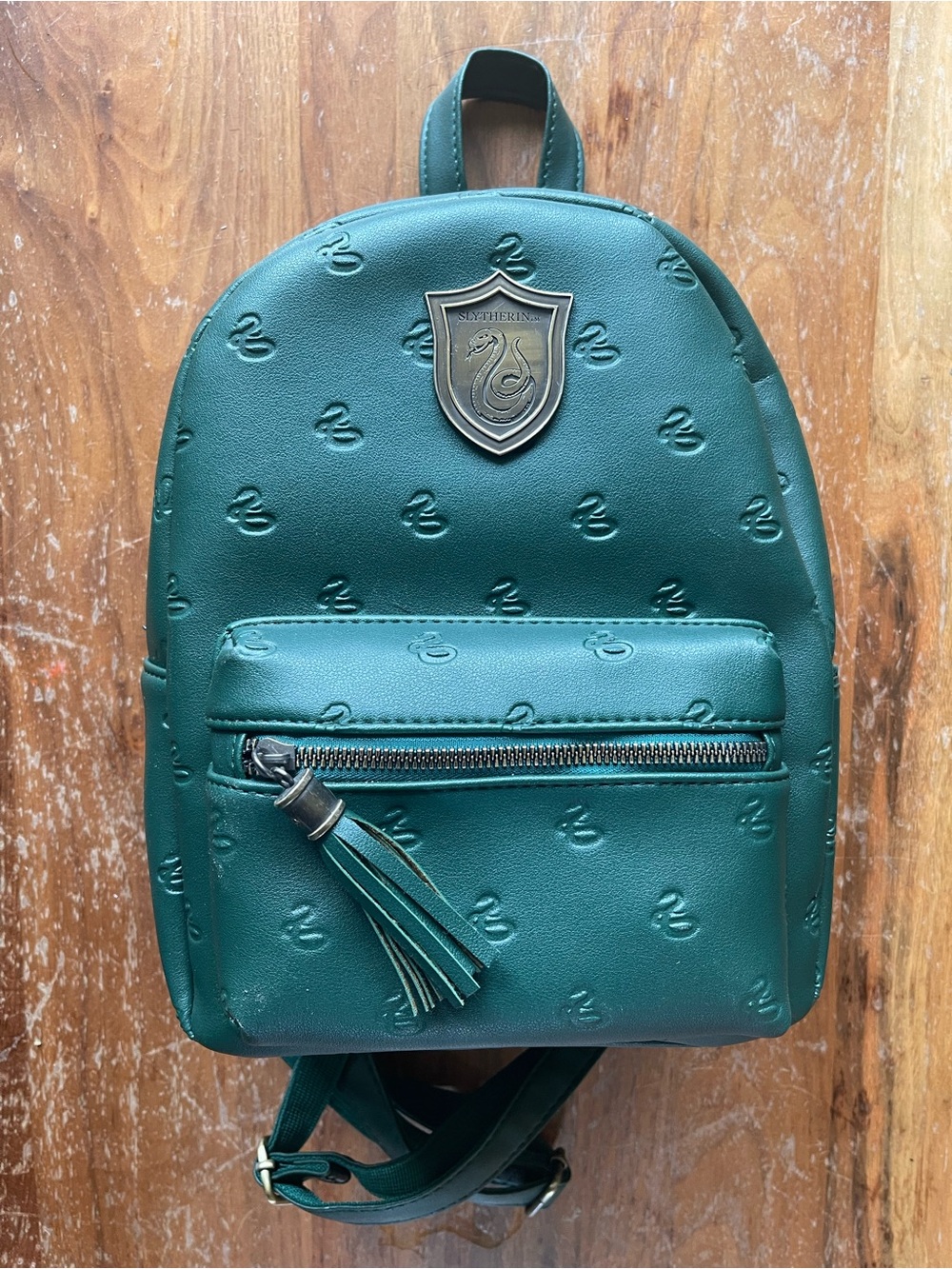 Slytherin House Green Mini Backpack with Tassel